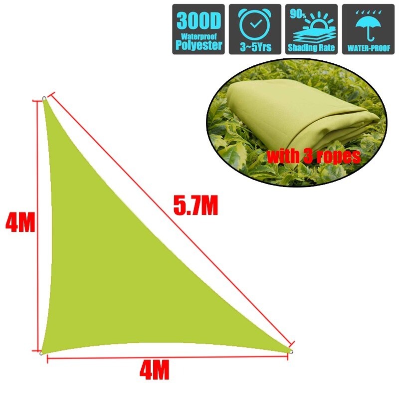 お取り寄せ タープ 庭 日よけ サンシェード 目隠し おしゃれ 三角形 紫外線 丈夫 ライトグリーン 4x4x5 7 M Psicologosancora Es