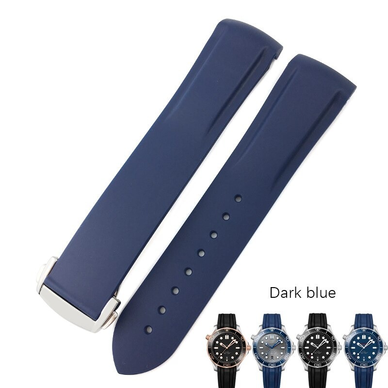 楽天市場】オメガ ラバーベルト 腕時計バンド ブラックホワイトライン