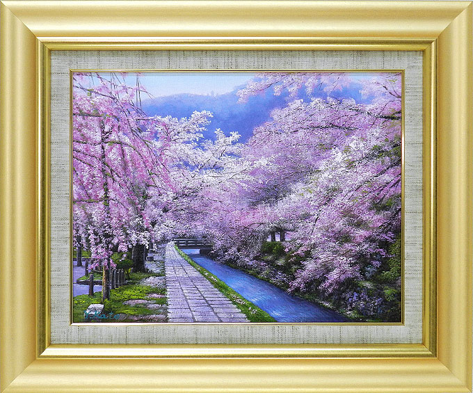楽天市場】絵画 富士に桜 加藤芳雄 F6 富岳 油絵 インテリア 額