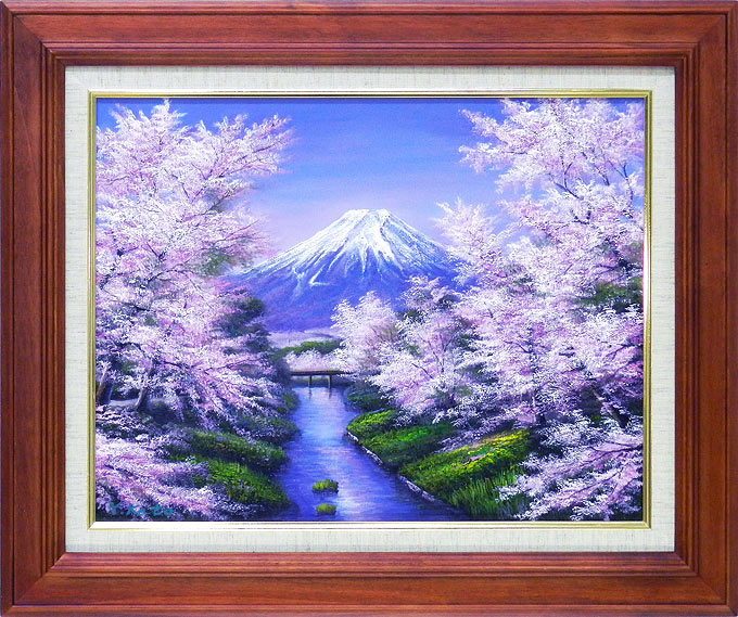楽天市場】絵画 西森湧光作 赤富士 WF6 日本画 富岳 絵画
