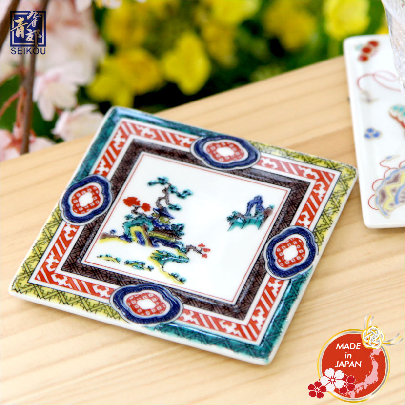 九谷焼　古九谷　色絵花鳥文　飾皿　M　R4619 名品豆皿 古九谷色絵壺花鳥図 MC-08 – SEIKOU ONLINE