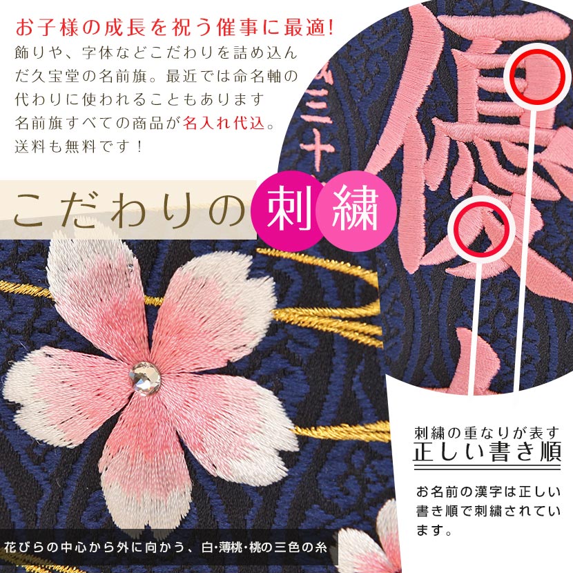 送料無料 M191 011 名前旗 雛人形 飾り 刺繍 お名前 送料無料 雛祭り 端午の節句 誂え 五月人形 ぼかし桜 紺 お誕生日刺繍入り 雛人形 お名前 名前旗 名前 お誕生日刺繍入り 小サイズ 雛人形 名前旗 お祝い 鯉のぼりの久宝堂名前旗 お節句 品質満点セール