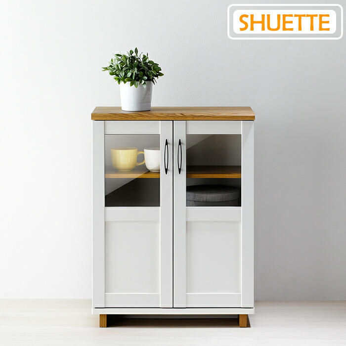 楽天市場】ガラス扉キャビネット 食器棚 キッチン収納 カップボード