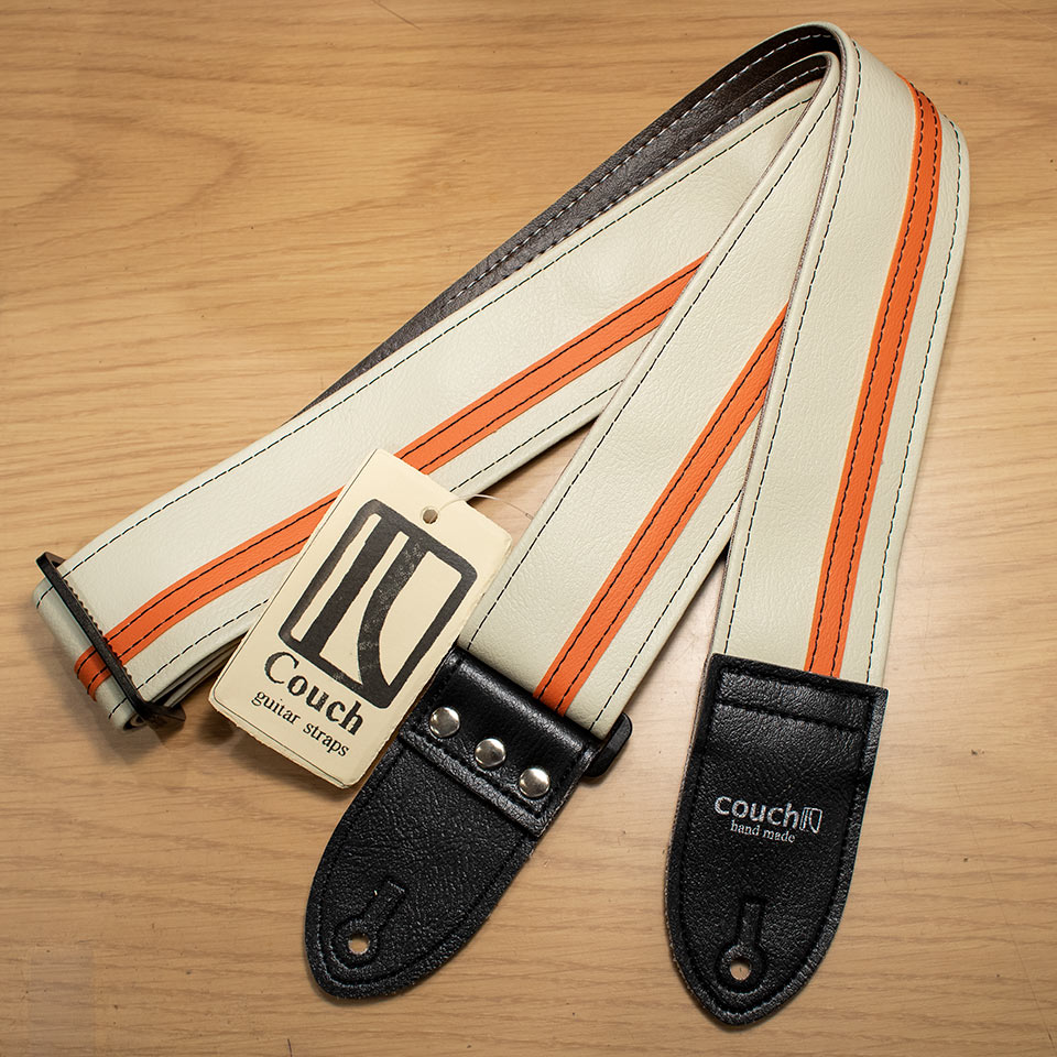 【楽天市場】Couch Guitar Straps/Vinyl Racer X Guitar Strap White with Orange