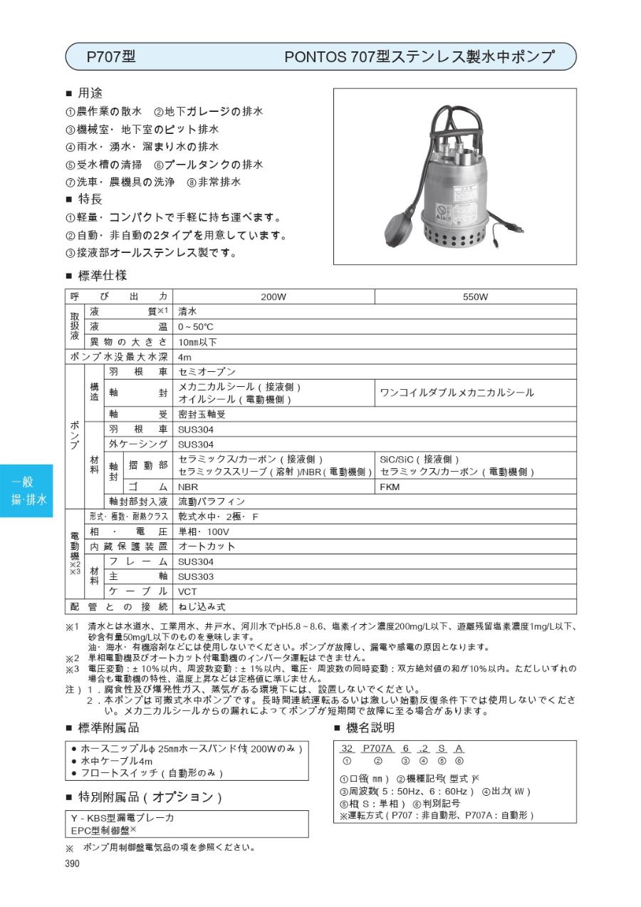 国産 エバラ 荏原製作所 ステンレス製水中ポンプ 32P777A 50Hz - htii