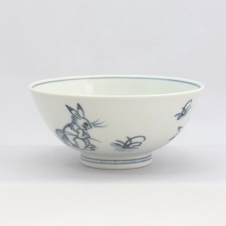 【送料無料】「清水焼ペア飯碗鳥獣戯画」夫婦茶碗磁器