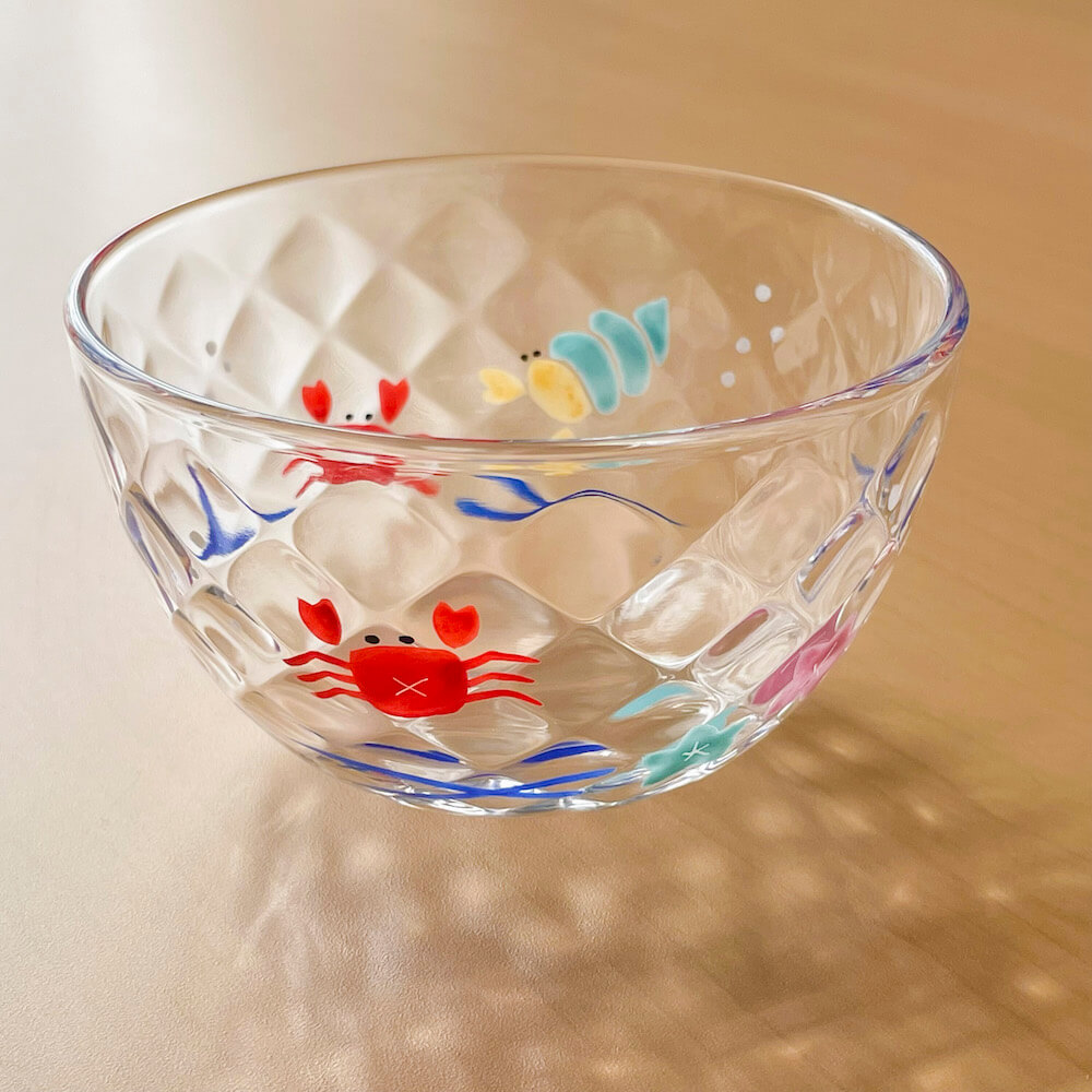 楽天市場】京の色絵ガラス 京焼・清水焼 彩ボール 蟹 大容量