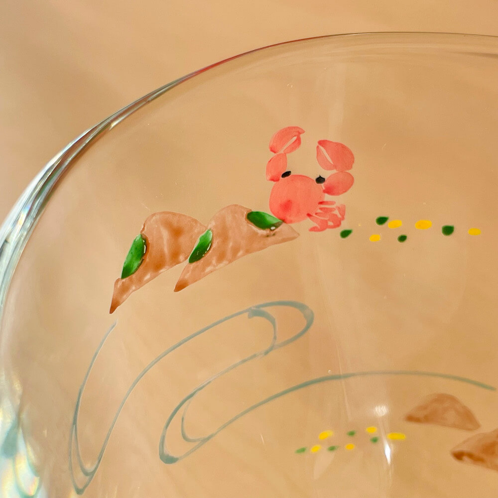 貨物輸送無料 京の色絵ギヤマン 片口 蟹 京都 和合ちっちゃさ物 和雑貨 食容物 お盆 夏 おもてなし 風雅 美しい 良い 言い慣わし 手づくり 絵付 納涼 幣物 頂き物 引出物 のどやか マスキュリン 刀自 日本酒器 能力 小説家 小手鞠 ガラス Oceanblueflorida Com