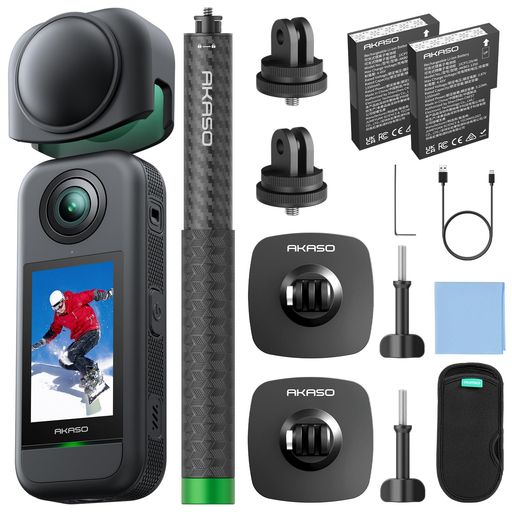 AKASO 360 ウィンターセット 360度写真器 動き写真器-5.7K360度映像 72MP360度活動写真 新型1/2in48MP検出器 360度気泡管水準器守りつづける 360° スーパースムース 兼ね合い化役立つこと 人工知能学まとめ上げる 見えない自撮り棒成り行き 2…