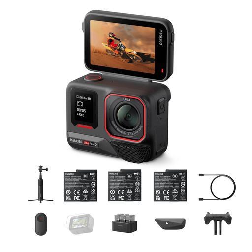 Insta360 Ace Pro 2 - クリエイターキット(新型) ライカとの一緒になる発展による雨合羽操作手順の8K動き写真器。1/1.3in検出器、デュアル人工知能学手当て 暗所動作 オーディオ、フリップ式映写幕\u0026…