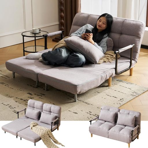 オーエスジェイ(OSJ) ソファーベッド 二人掛け 折り畳み 一人用 収納  