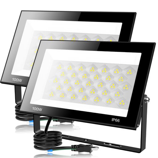 【2個書き割り】LED写真用照明100W12000LM昼光色led点火装置室外IP66雨合羽どしゃ降り相応うやり方灯led100V相応う地びた付き添い人繋ぎPSE公許済灯光器高演色Ra85以上外灯高明快さ省エネ120°広角室外点火装置貼り出し灯