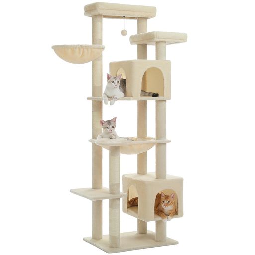 PETEPELA(ぺテぺラ)キャットタワー大型猫用スリム多頭飼い猫タワー据え置き型コンパクト省スペースハンモックサボテン爪研ぎ人気おしゃれかわいいシンプル転倒防止ベルト付き展望台猫… 9,055円