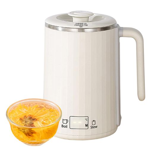 「45°C/60°C/80°C/100°C」MACOLAUDER電気ケトル450mlマグカップ型電気なべ湯沸かしケトル電気ポット304ステンレス製茶倉庫真空断熱ミルク紅茶コーヒーお粥コンパクト旅行オフィス男女兼用