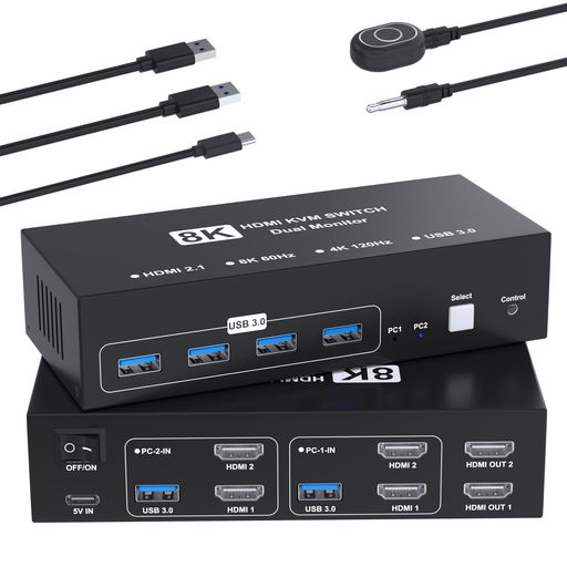 8K@60サイクル HDMI KVM取り替えっこ 2インプット2最終生産物 HDMI KVM うつり変わり器 マイコン2台管する2台切り替え 4つのUSB 3.0界面 鍵盤/二十日鼠/印刷機/他のデバイス相応う マイコンうつり変わり機 パソコン うつり変わり機 USB うつり変わり器 HDMI