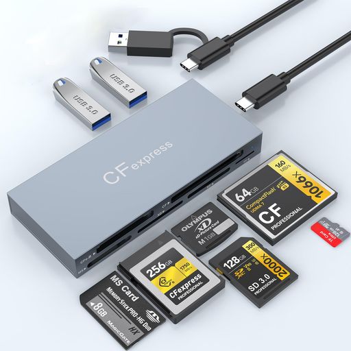 CFexpressTypeb歌留多主導者8-インチ-1SD歌留多主導者手合いcCF歌留多主導者Type-C\u0026USB3.0超高速道路移らすOTG相応うSD/TF/microsd/CF/XDメモリカードリーダー