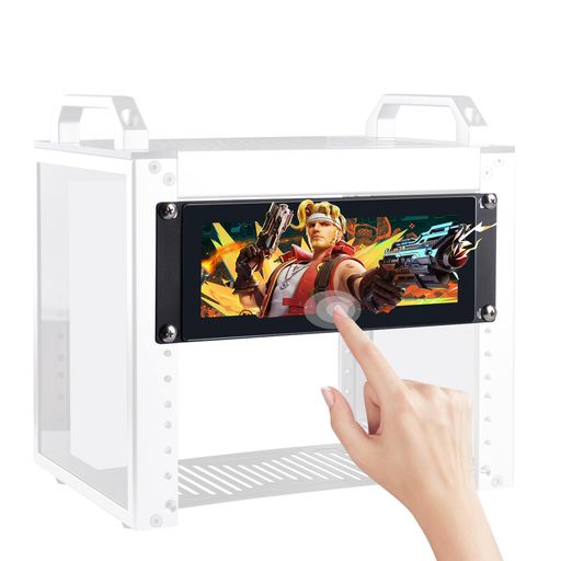 GeeekPi7.84in1280x400静電静電容量式タッチスクリーンLCD管する2UラックマウントモニターDeskPiRackMateT0/T1/T2サーヴァー押し入れ用