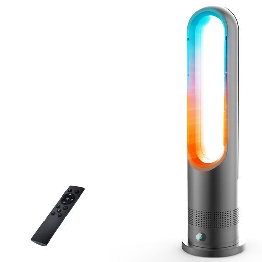 LRIO扇風機暖房器【羽なし\u0026オール時期相応う】タワーファンセラミックヒーター羽毛なしリビングDC原動機式扇風機100°広角首商い口9Hタイマー静音\u0026省エネ10段送風\u00263段温風うつり変わり10mリモ…