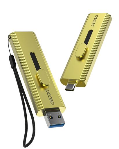 OSCOO512GB外付けSSDタイプC?最大1000MB/s、の4K60fpsProResに対応|USB3.2Gen2USBメモリ小型、スライド式コネクタデュアルUSB-C&