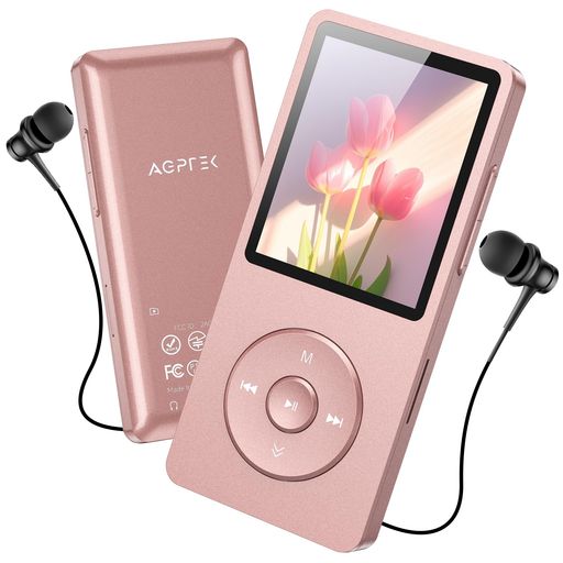 [サイトボタン追加]AGPTEKMP3プレーヤー音楽プレーヤーHIFI30g超軽量64GB内蔵128GBまで拡張可能ボタン操作音楽プレーヤー40時間再生ロスレスサウンドFMラジオダイレクト録音対応アラーム操作…