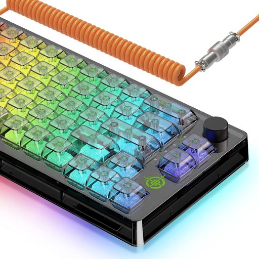 MAGIC-REFINERMK31ゲーミングキーボードメカニカルキーボード透明キーボードRGB18種類LED色変えTYPE-Cデザイン66キー(US配列)小型有線キーボードキー防衝突防水仕様Windows/MacIOS対応