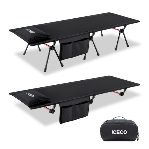 ワイドコット ICECO コット キャンプ 簡易ベッド「2WAYハイ/ロー切替可能・耐荷重180KG・静音設計・高密度1000Dポリエステルシート・A7075アルミニウム合金フレーム」 軽量 幅広 折りたたみ式 …|みやらび