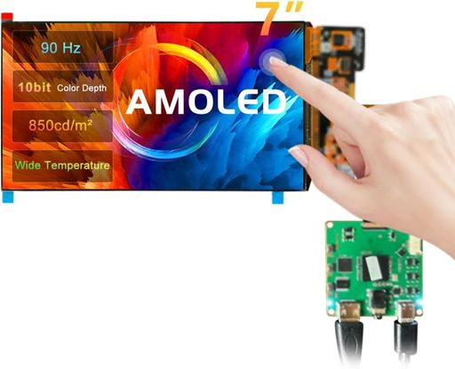 7inポータブルモニタータッチスクリーン、ミニ管するIPS1080P(1920x1080)OLEDディスプレイセカンドスクリーン小型USBC・HDMI管する、ゲーミング用取り替えっこ/なおなお書き5/Xbox/一回りとっ始め/パソコン向け超…