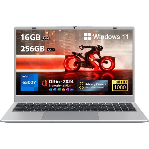 ノートパソコン 【Office2024搭載 】16GB RAM/256GB SSD 15.6インチ 1080P FHD スクリーンWindows11 Home対応 ノートPC 薄型軽量,Intel 6500Yプロセッサー 最高3.4GHz 2.4G/5G|みやらび