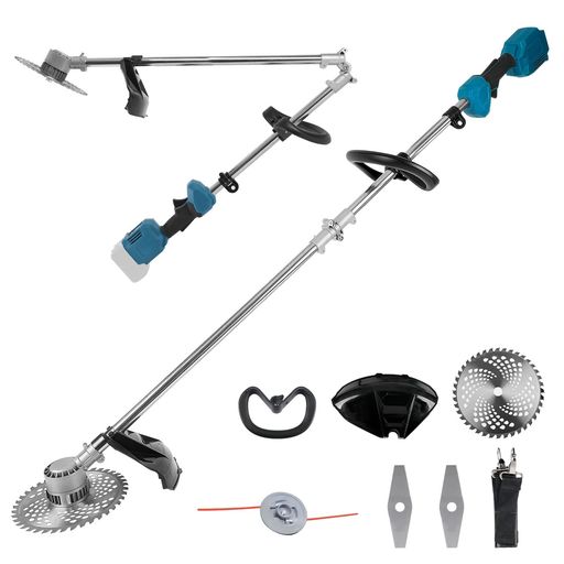 草刈機 充電式草刈り機 18Vバッテリー BL1830 BL1840B BL1850B 互換性 【強化版】刈刃径230mm 長さ165cm 折りたたみ式 24000rpm 肩掛け付き 多替刃付き 800Wブラシレスモーター搭載 9インチ 多機能|みやらび