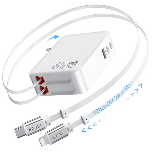 GLILAVOX65W5インチ1120糎申し受ける吊りひも付き添い人巻き取り式申し受ける器type-c有線テレビ\u0026ライトニングケーブル内蔵3界面積み上げる5台等しく申し受ける能力のある折りたたみ式繋ぎ省空白文字身寄り/旅する/会社組織用持ちはこぶ助けになるPSE公証済