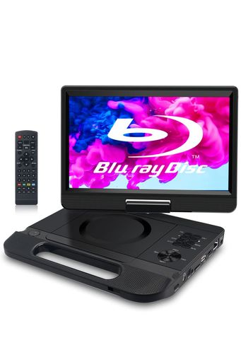 FANGOR ポータブルブルーレイプレーヤー 12.5型 10.1インチ 270度回転液晶 hdmi出力 3電源対応 車載 日本語取扱説明書 黒|みやらび