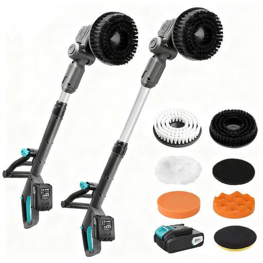 XSSIVE 20V コードレス電動スピンスクラバー/年末大掃除/お風呂掃除・浴室・浴槽・床・トイレ掃除/屋外・玄関・車・窓・ベランダ/高トルク/防水/充電式/頑固な水垢・ピンク汚れ激落ち｜みやらび