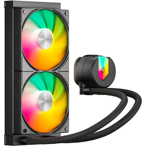 upHere簡易水冷ARGBCPUクーラー240mmラジエーター搭載120mmPWMファン水冷システムcpucooleraioLGA1700/AM5/AM4対応ブラック【U240KC】