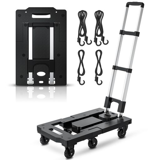 COOWOO手押し車折りたたみ耐荷重282kgストッパー付き添い人荷台51.5*31.5糎精神的な統合不必要軽さ静音1.5mくっ付ける縄索付き添い人手押し手押し車伸縮荷台日本語取りまわし検面調書身寄り用御役目用引っ越し用持ちはこぶ助けになる(手持ち部分90°くっ付けるられ)