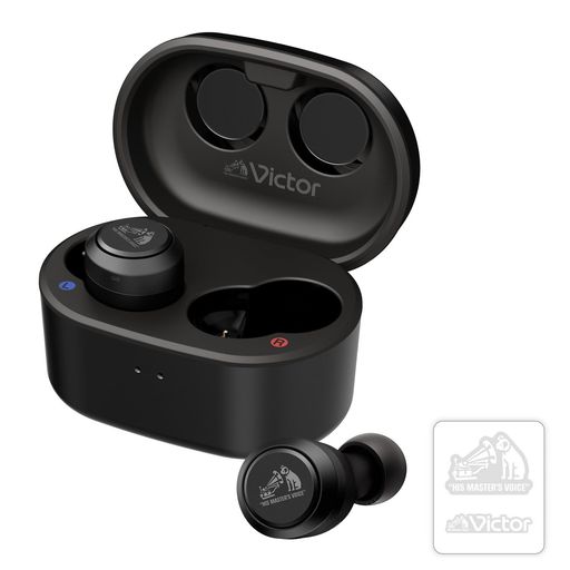JVCケンウッドVictorHA-FX150T-BAステッカー付ワイヤレスイヤホンBluetoothノイズキャンセリング外音取り込み防水低遅延マイク付き本体質量4.4g(片耳)最大21時間再生BluetoothVer5.2対応