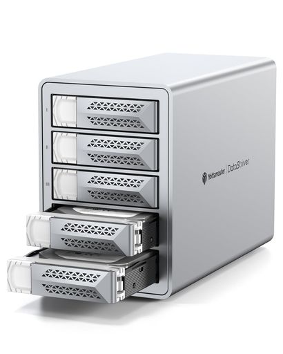 Yottamaster 5台HDD入れもの 3.5/2.5inSATA HDD/SSD相応う USB3.1 Gen2 Type-C繋ぎ合わせる 最大限度24TBx5積み上げる能力のある デイジーチェーン相応う 中小会社組織向け 大静電容量 外後ばらいHDD入れもの 軽銀製