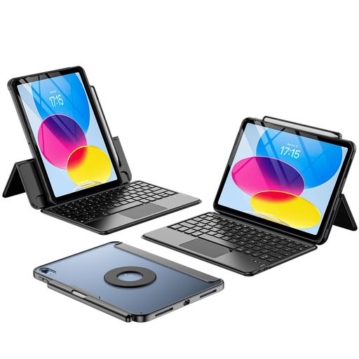 ProCaseiPadキーボードケース11世代/10世代iPad(A16)11インチ2025/10.9インチ2022通用取り外し可能なワイヤレスキーボード付きスマートカバー