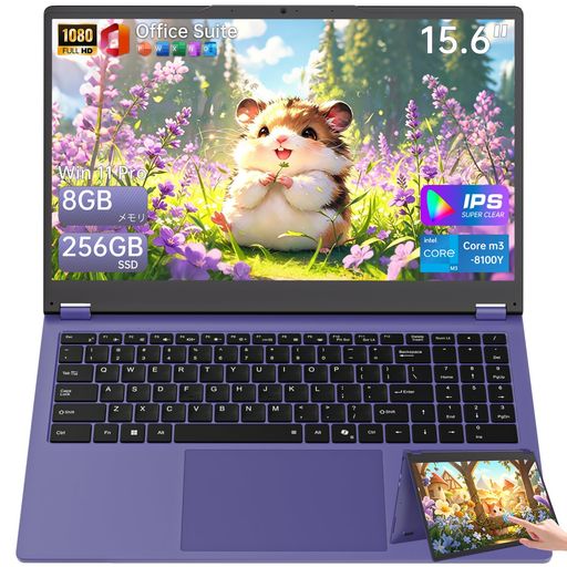 Moxalc 15.6インチ ノートパソコン m3 8100Y Win11 Pro Office 搭載 ラップトップ、360&deg; ヨガヒンジ回転可能 1920*1080 FHD IPS 液晶ノートPC、2.4G/5G Wi-Fi BT 5 HDMI USB｜みやらび