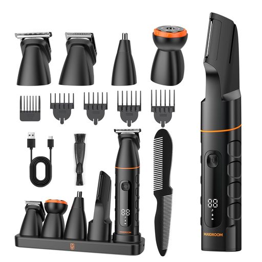 MAXGROOMボディシェーバーメンズ5in1ボディトリマー電動シェーバー電気VIOシェーバーUSB充電式鼻毛カーターバリカンIPX6防水乾湿両用お風呂剃り可残量表示LEDディスプレイ全身適用男女兼用…