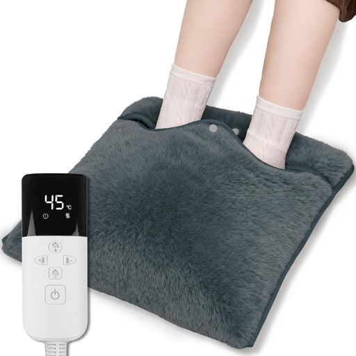 2025年改良型電気足温器フットウォーマー42x42cm【両面加熱・30°C~55°C無段階温度調節・ECOモード運転】足入れタイプホットマット一人用電気マット省エネ暖房器具あったかグッズミニホッ…