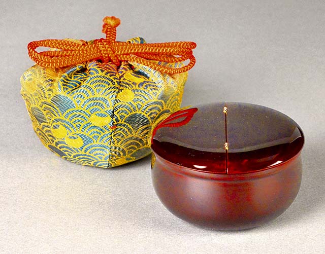 【未使用品】老松割蓋茶器 覚々斎好み 仕覆付き 表千家 茶道具 茶器 表千家 覚々斎好み写し 老松茶入 紙箱入り : お