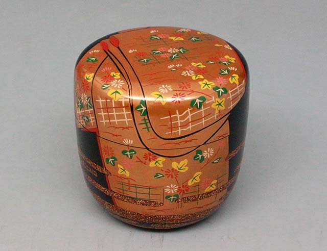 即中斎好写 誰ヶ袖蒔絵大棗(秋)（上製 切九寸五分）