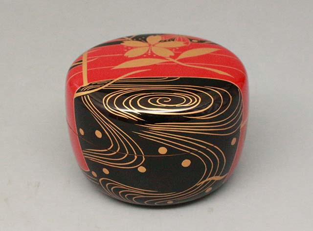 玄々斎好写 花筏平棗（上製 切九寸五分）