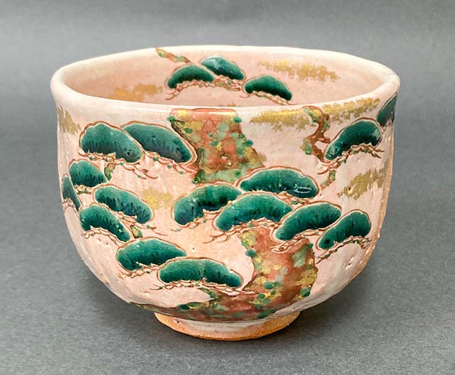 【現品境界線】灰釉 老松図 茶碗
