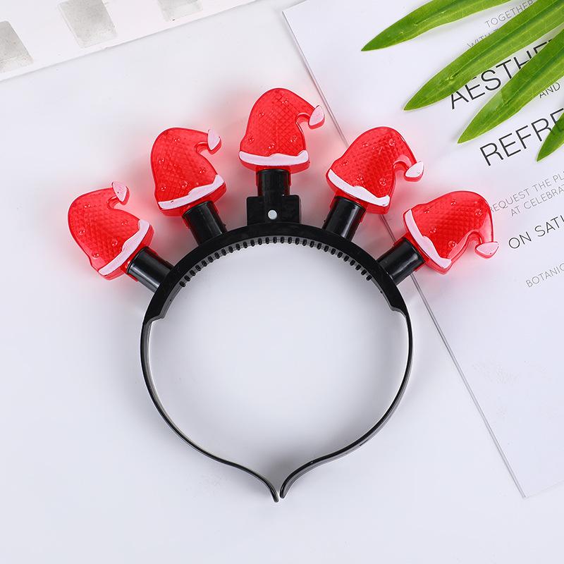 クリスマス帽子 発光 LEDライト ヘッドバンド かわいい カートゥーン ファッション 冬 パーティー 装飾 祭日 雰囲気 子供用 光る 玩具風x2000