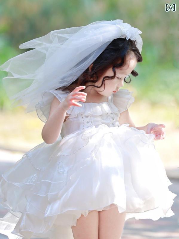 ロリータ お召しもの コスプレ の 赤ちゃん用 春夏 真っ白い ふわふわ お召しもの ロリータ 御花御姉さんの 生まれ落ちる日 半袖 御芽出度お召しもの
