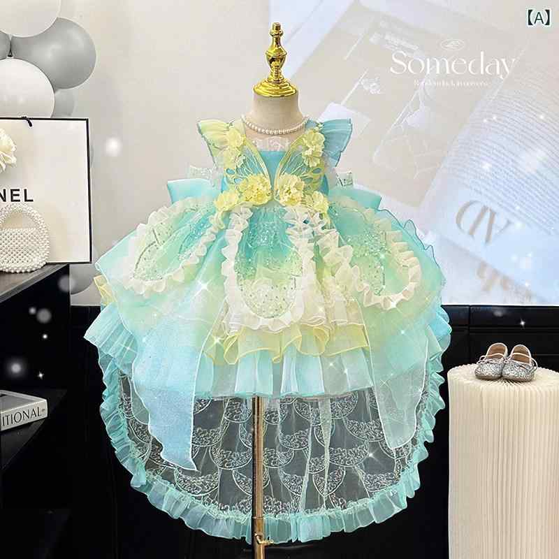 ロリータ　ドレス　コスプレ 女の子 ロリータ プリンセス ドレス 夏の ファッション ガール エルフ ガーゼ スカート 子供用 高級 漢服