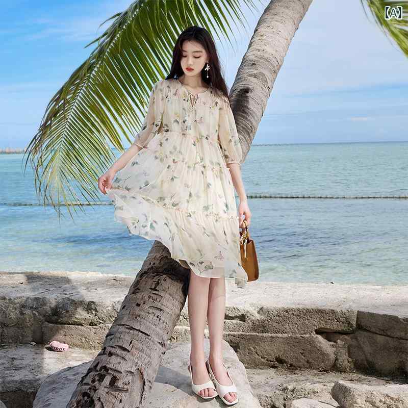シフォン御召しもの 衣装 レディース 翔 営 海岸地帯の 記念日 シフォン ドレープ 御召しもの 成人女性 2025 夏 ゆったり 妖精 弱められた 砂浜