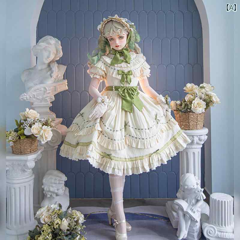 ロリータ 御召しもの コスプレ 檸檬 オラトリオ ロリータ スズラン OP 窈窕たる 馬鹿でかい スコート 斑点模様