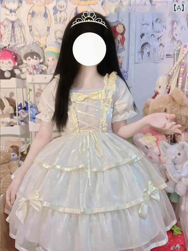 ロリータ お召しもの コスプレ 月あかり お姉さん ロリータ 三 段 甘くて 愛くるしげ 窈窕たるな の 仙女の 姫御前の お召しもの レディースファッション-ドレス